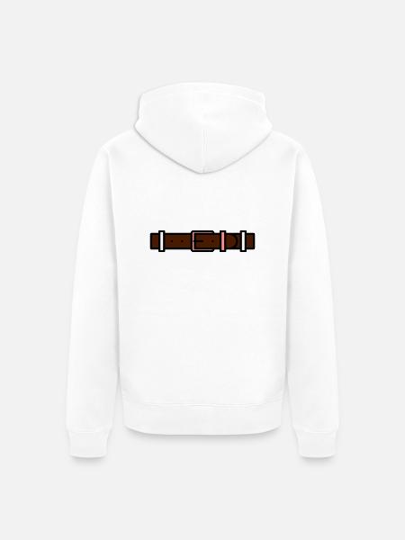 belt - Unisex Premium Organic Zip Hoodie - white
