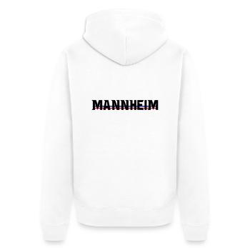 Mannheim-blau-weiss-rot - Unisex Premium Bio Zip Hoodie - Weiß - Hinten - Thijin (182cm)