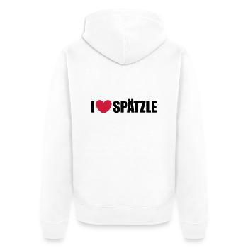 Spätzle - Unisex Premium Bio Zip Hoodie - Weiß - Hinten - Thijin (182cm)