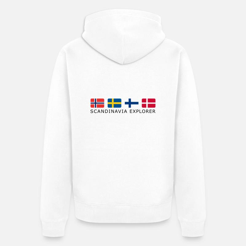 SCANDINAVIA EXPLORER black-lettered - Veste à capuche bio Premium Unisexe - blanc