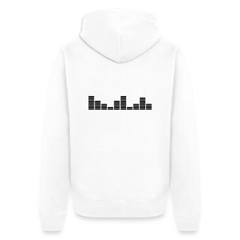 eq_music_c1 - Unisex Premium Bio Zip Hoodie - Weiß - Hinten - Thijin (182cm)