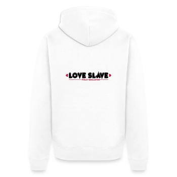 Love Slave 2c - Unisex Premium Bio Zip Hoodie - Weiß - Hinten - Thijin (182cm)
