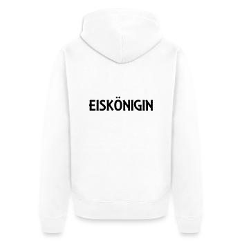 EISKÖNIGIN - Unisex Premium Bio Zip Hoodie - Weiß - Hinten - Thijin (182cm)