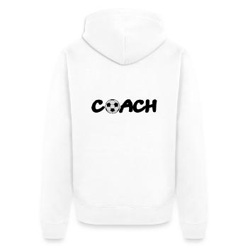 coach - Unisex Premium Bio Zip Hoodie - Weiß - Hinten - Thijin (182cm)
