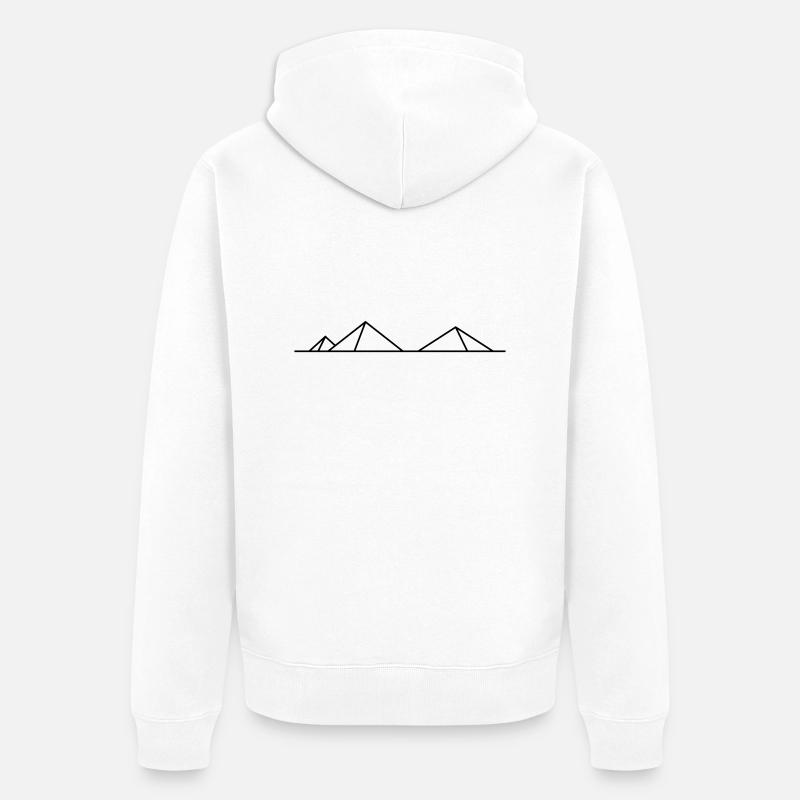 Pyramids - Unisex Premium Organic Zip Hoodie - white