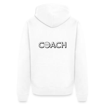 Basketball Coach Logo Design - Unisex Premium Organic Zip Hoodie - white - Back - Thijin (182cm)