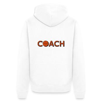 Basketball Coach Logo Design - Unisex Premium Organic Zip Hoodie - white - Back - Thijin (182cm)