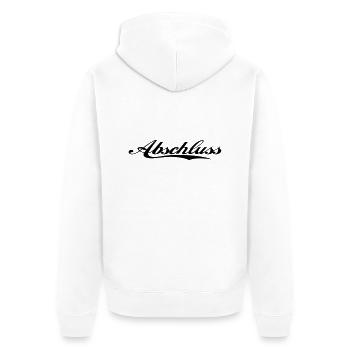 abschluss - Unisex Premium Bio Zip Hoodie - Weiß - Hinten - Thijin (182cm)