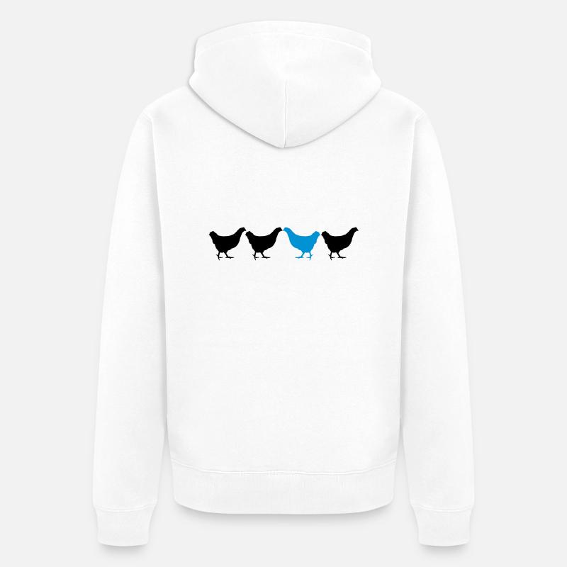 Be Different Huhn - Unisex Premium Bio Zip Hoodie - Weiß
