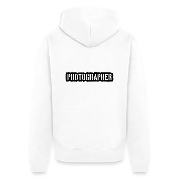 Photographer Stamp - Unisex Premium Bio Zip Hoodie - Weiß - Hinten - Thijin (182cm)