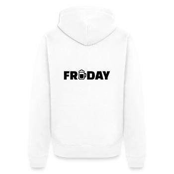 Freitag - Unisex Premium Bio Zip Hoodie - Weiß - Hinten - Thijin (182cm)