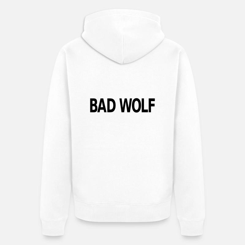Bad Wolf - Unisex Premium Bio Zip Hoodie - Weiß