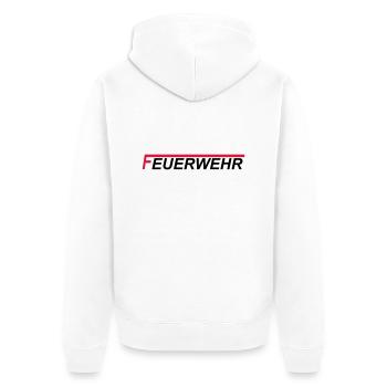 Feuerwehr langes F 2 farbig - Unisex Premium Bio Zip Hoodie - Weiß - Hinten - Thijin (182cm)