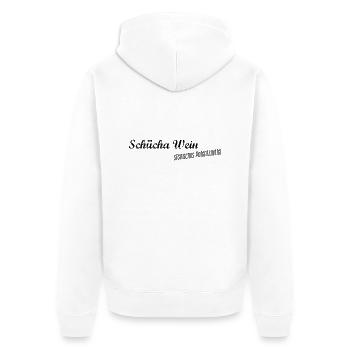 Steirisches Potenzmittel - Schilcherwein Geschenk - Unisex Premium Bio Zip Hoodie - Weiß - Hinten - Thijin (182cm)