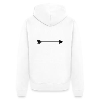 Flèche droite - Veste à capuche bio Premium Unisexe - blanc - Dos - Thijin (182cm)