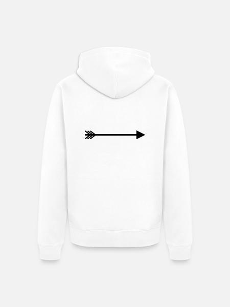 Flèche droite - Veste à capuche bio Premium Unisexe - blanc