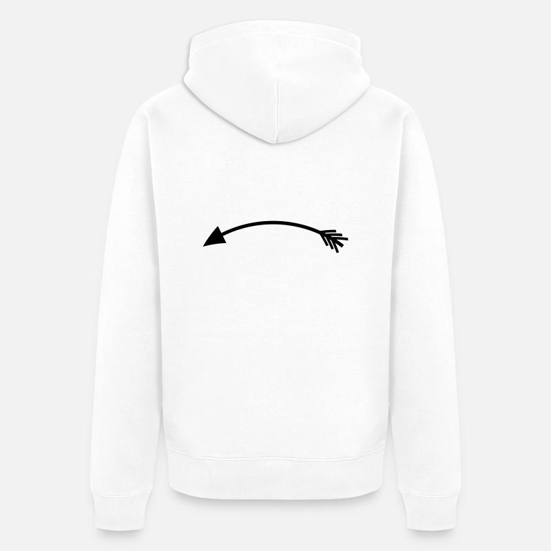 Flèche gauche - Veste à capuche bio Premium Unisexe - blanc
