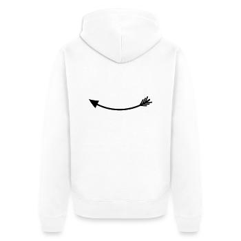 Flèche gauche - Veste à capuche bio Premium Unisexe - blanc - Dos - Thijin (182cm)