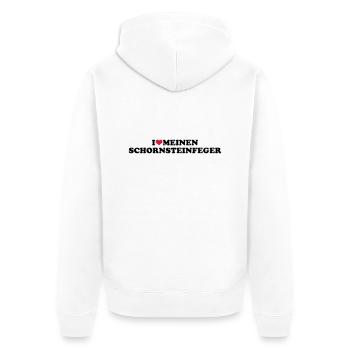 Schornsteinfeger - Unisex Premium Bio Zip Hoodie - Weiß - Hinten - Thijin (182cm)