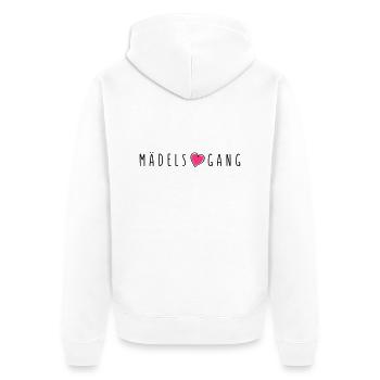 maedels herz gang - Unisex Premium Bio Zip Hoodie - Weiß - Hinten - Thijin (182cm)