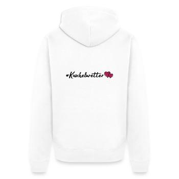 kuschelwetter herzen - Unisex Premium Bio Zip Hoodie - Weiß - Hinten - Thijin (182cm)