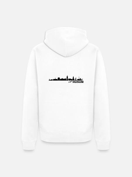 Skyline - Küste Husum - Unisex Premium Bio Zip Hoodie - Weiß