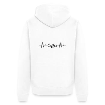Battement de cœur de café - Veste à capuche bio Premium Unisexe - blanc - Dos - Thijin (182cm)