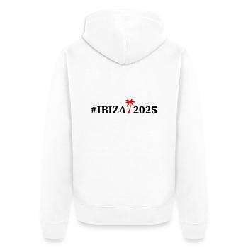 Ibiza 2025 Palme - Unisex Premium Bio Zip Hoodie - Weiß - Hinten - Thijin (182cm)