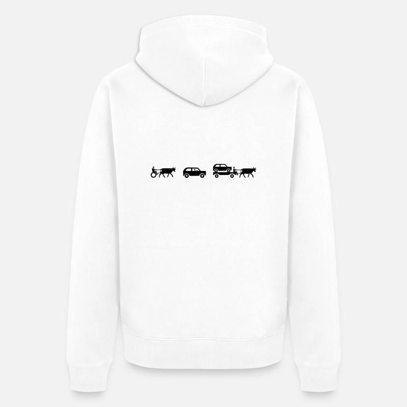 evolution of mobility - Unisex Premium Organic Zip Hoodie - white