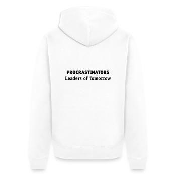 Zögerer: Führungskräfte von Morgen! - Unisex Premium Bio Zip Hoodie - Weiß - Hinten - Thijin (182cm)