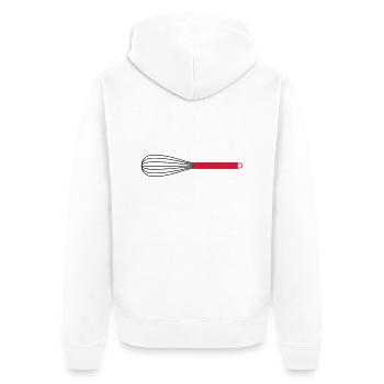 Schneebesen, 2fb - Unisex Premium Bio Zip Hoodie - Weiß - Hinten - Thijin (182cm)