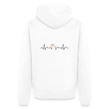 rabbit ECG - Unisex Premium Organic Zip Hoodie - white - Back - Thijin (182cm)