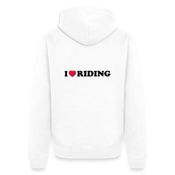i love riding - Unisex Premium Bio Zip Hoodie - Weiß - Hinten - Thijin (182cm)