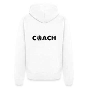 handball coach - Unisex Premium Organic Zip Hoodie - white - Back - Thijin (182cm)