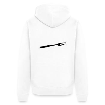 GRILL FORK Grill Tools - Unisex Premium Organic Zip Hoodie - white - Back - Thijin (182cm)