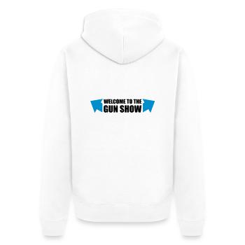 welcome to the gun show - Unisex Premium Organic Zip Hoodie - white - Back - Thijin (182cm)