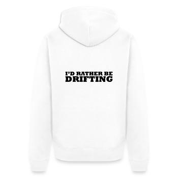 I'd rather be drifting - Unisex Premium Bio Zip Hoodie - Weiß - Hinten - Thijin (182cm)