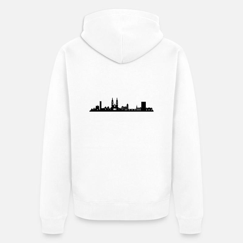 Skyline Basel - Unisex Premium Bio Zip Hoodie - Weiß