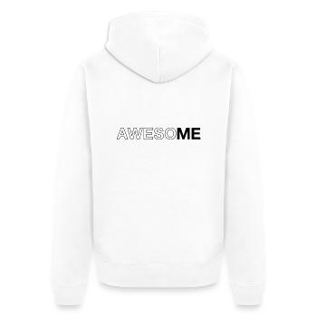 AwesoME - Unisex Premium Organic Zip Hoodie - white - Back - Thijin (182cm)
