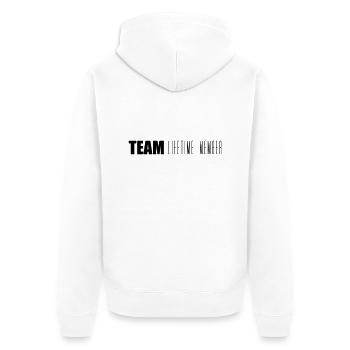 spass team lifetime member mitglied freunde gruppe - Unisex Premium Organic Zip Hoodie - white - Back - Thijin (182cm)
