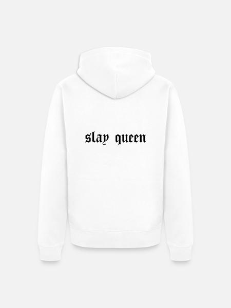 SLay queen - Unisex Premium Organic Zip Hoodie - white