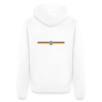 fussball streifen deutschland - Unisex Premium Bio Zip Hoodie - Weiß - Hinten - Thijin (182cm)