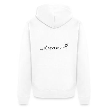 TRAUM - Unisex Premium Bio Zip Hoodie - Weiß - Hinten - Thijin (182cm)