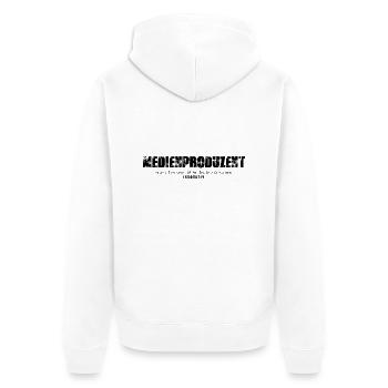 Medienproduzent - Unisex Premium Bio Zip Hoodie - Weiß - Hinten - Thijin (182cm)