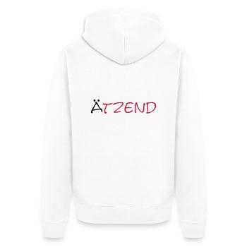 Ätzend - Unisex Premium Bio Zip Hoodie - Weiß - Hinten - Thijin (182cm)