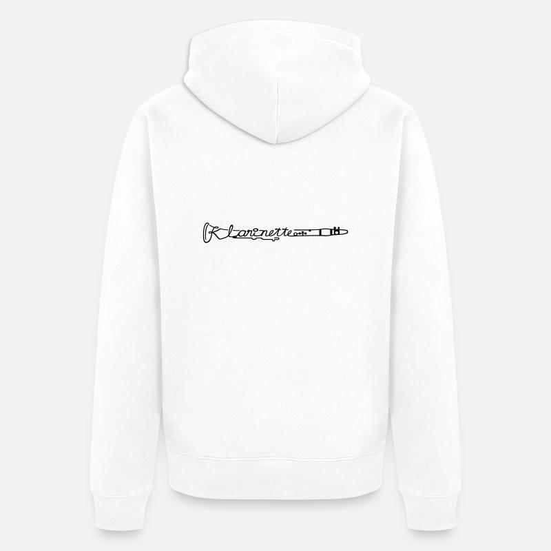 Klarinette (quer) - Unisex Premium Bio Zip Hoodie - Weiß
