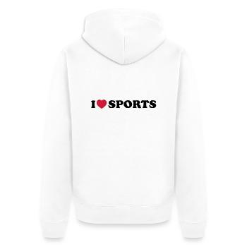 I love sports - Veste à capuche bio Premium Unisexe - blanc - Dos - Thijin (182cm)