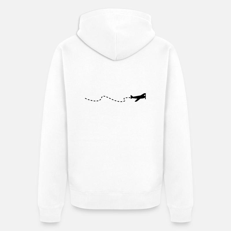 Flugzeug / flying plain (1c) - Unisex Premium Bio Zip Hoodie - Weiß
