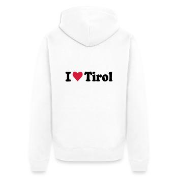 Tirol - Unisex Premium Bio Zip Hoodie - Weiß - Hinten - Thijin (182cm)
