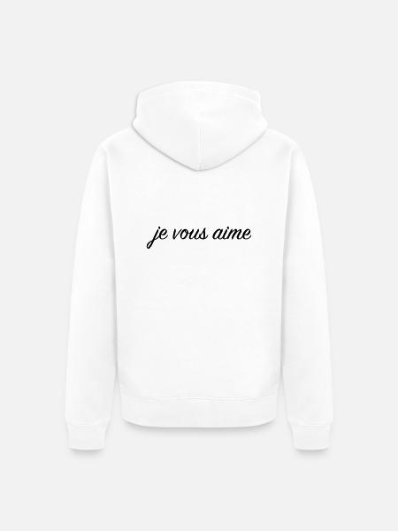 Je vous aime - Veste à capuche bio Premium Unisexe - blanc